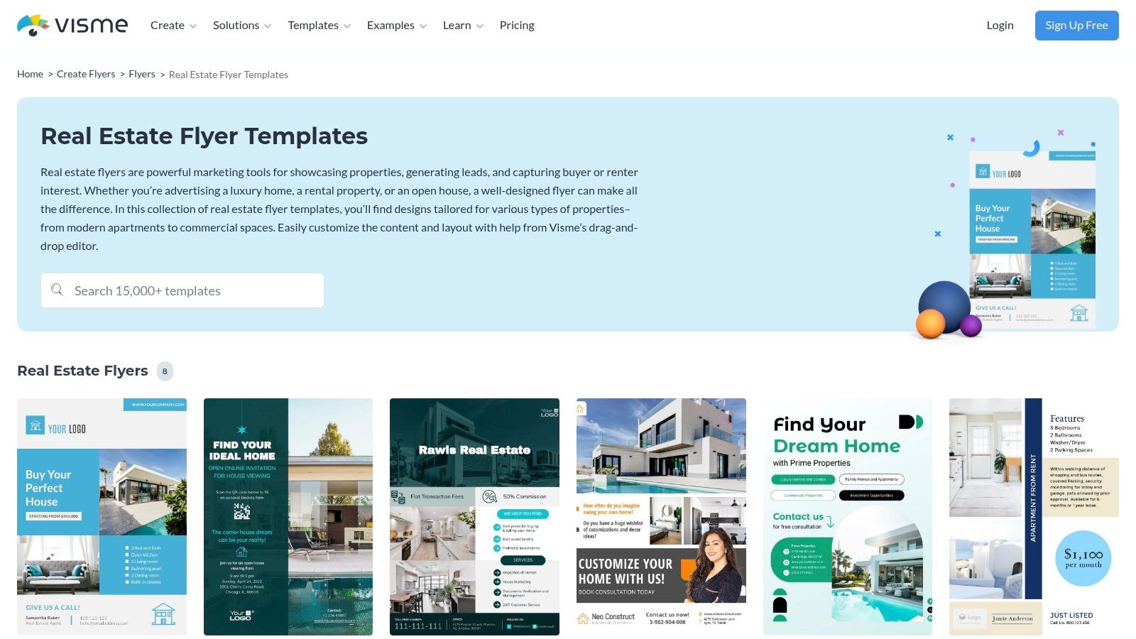 Visme Real Estate Flyer Templates