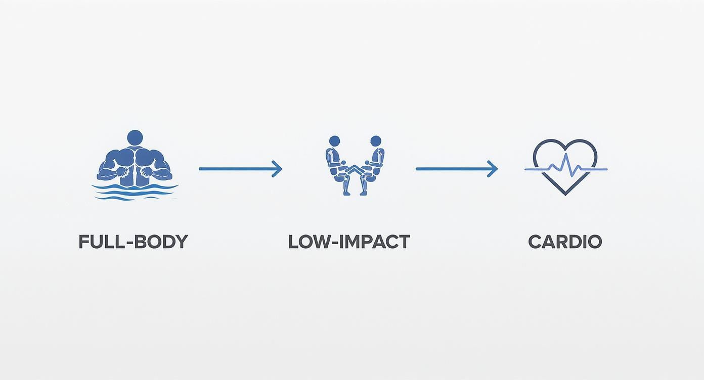 Infographic about water rowing machine benefits