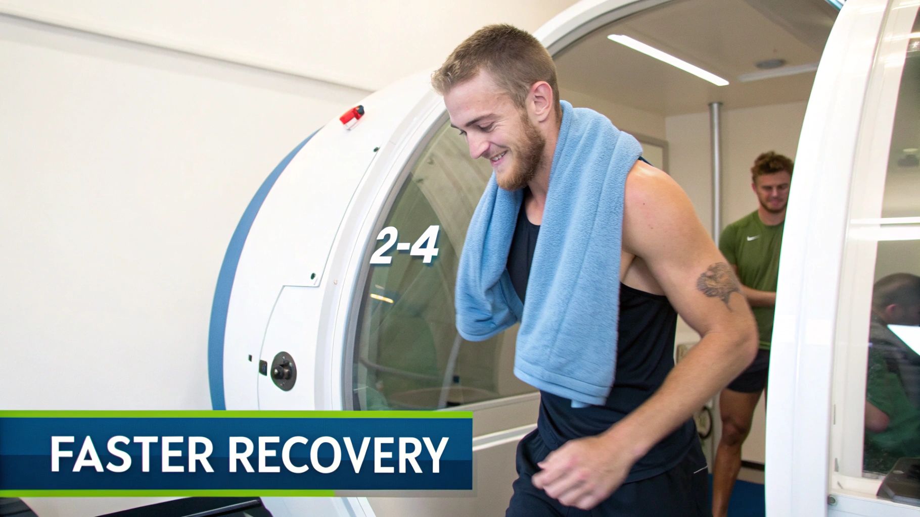 Athlete in a hyperbaric chamber
