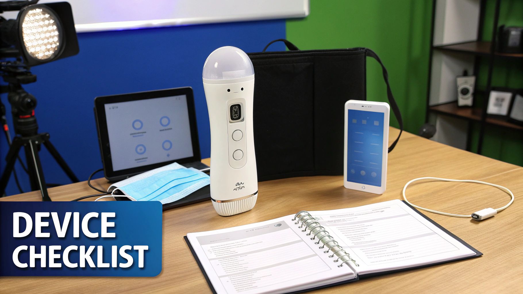 Person sitting in front of a large red light therapy panel at home.