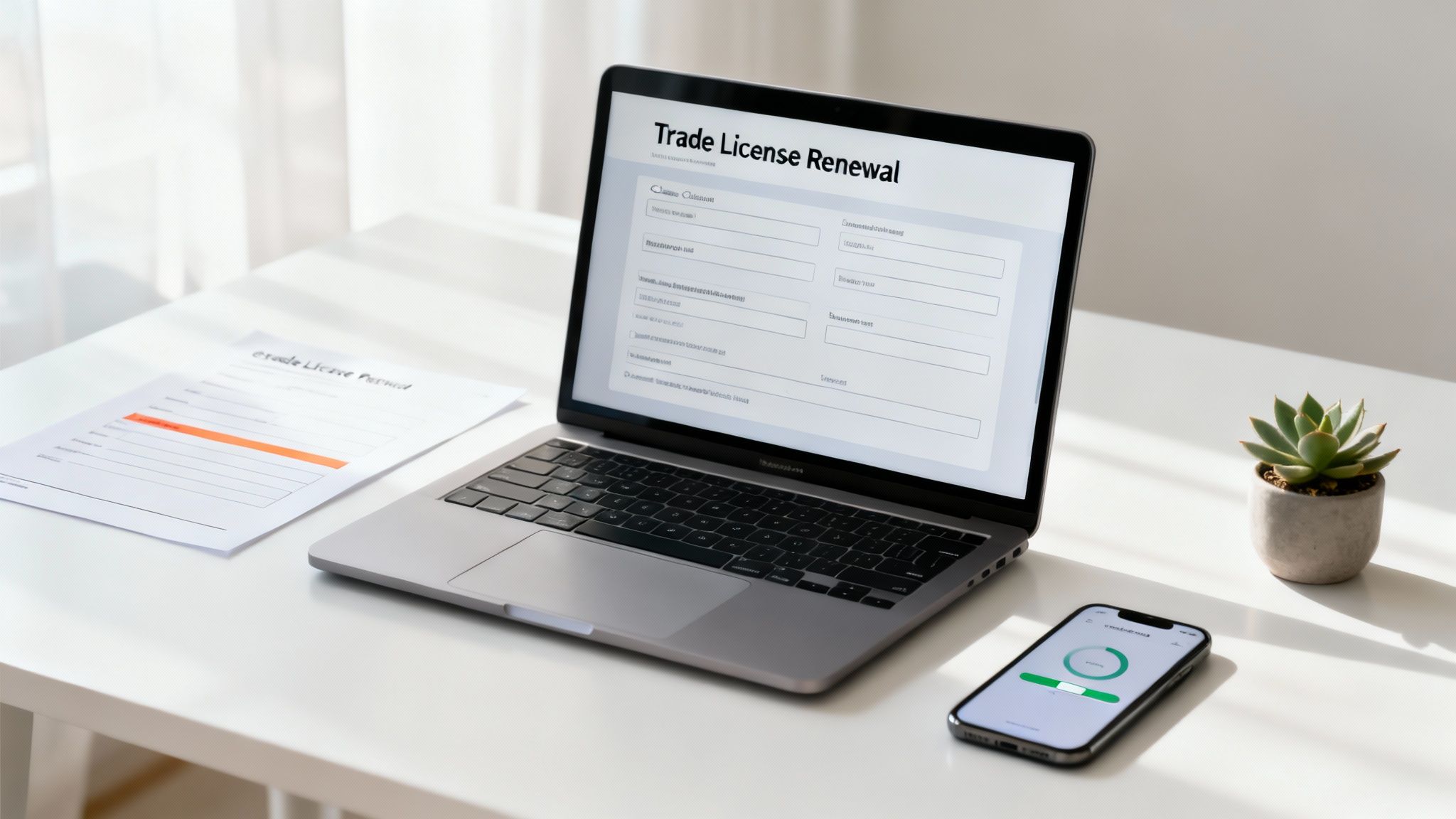 Checklist and paperwork for trade license renewal