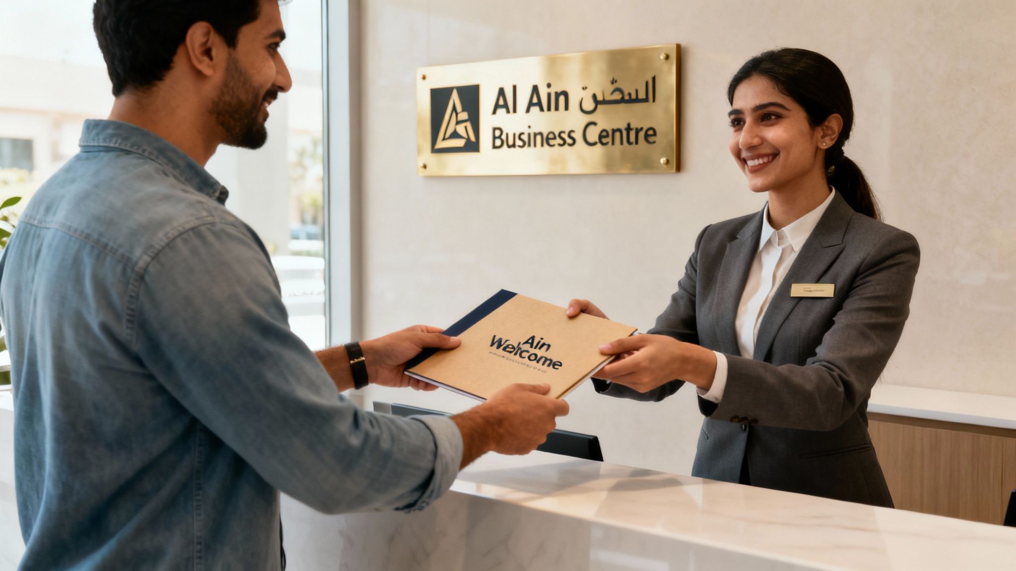 Al Ain Business Centre's professional team ready to assist with virtual office setup.