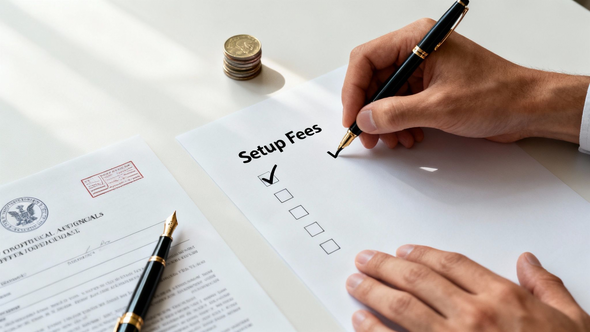 Blueprint of a building with financial charts overlaid