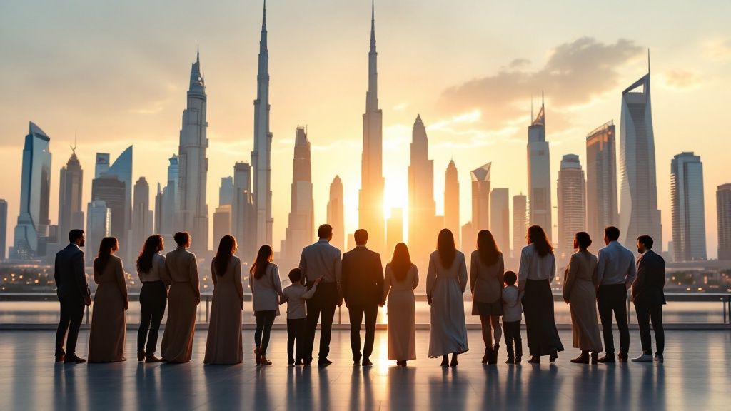A close-up shot of an official UAE document and a pen on a desk, symbolising the financial and administrative aspects of the Golden Visa application.