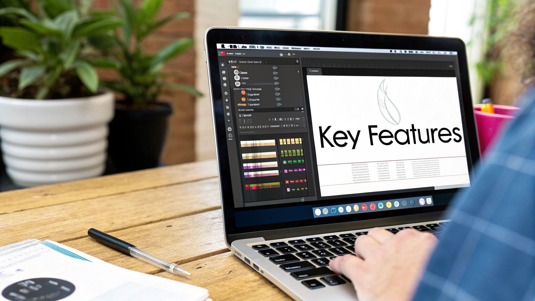 A person designing a custom font on a digital tablet, showing the creative process.