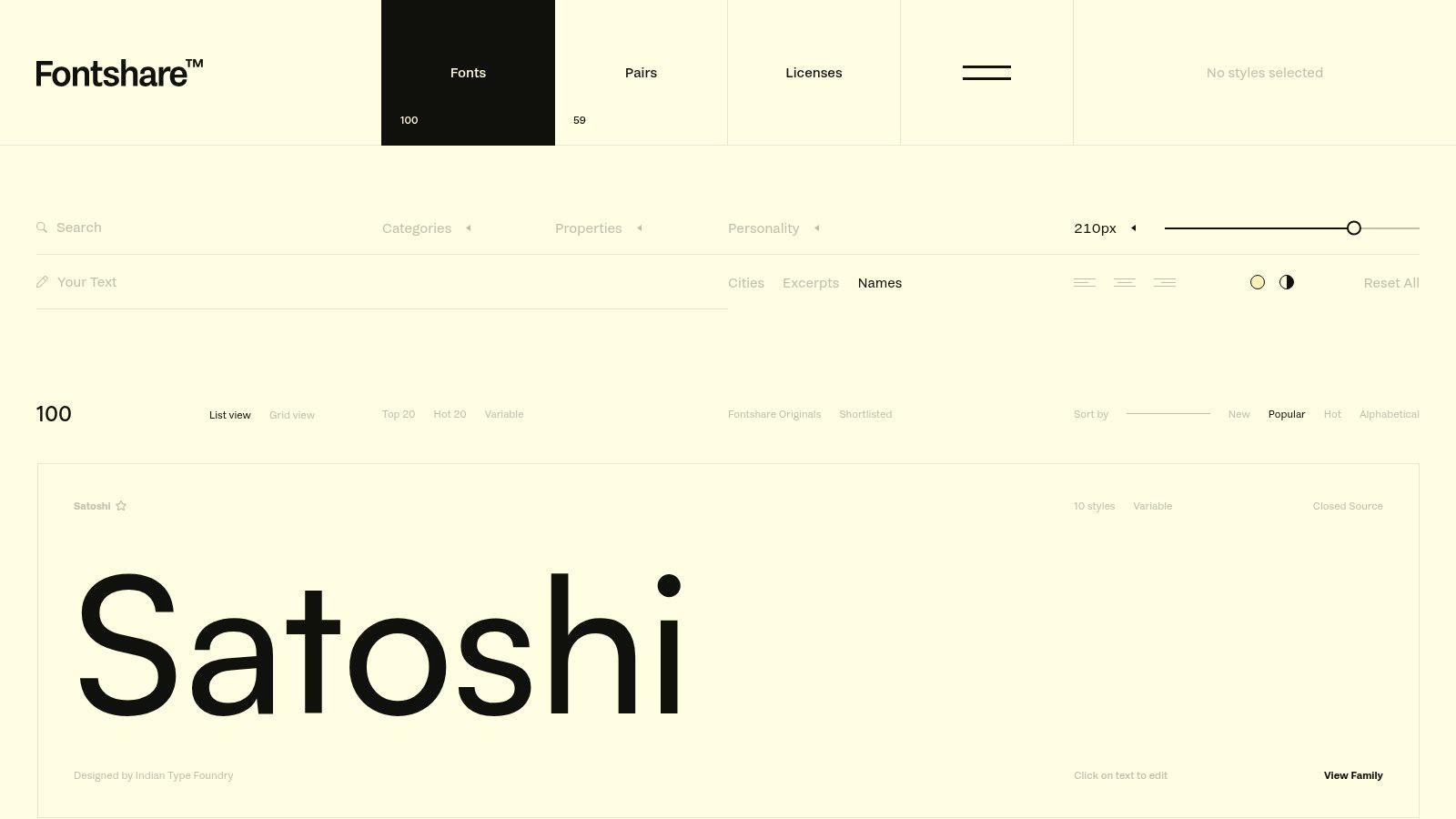 Fontshare (by Indian Type Foundry)
