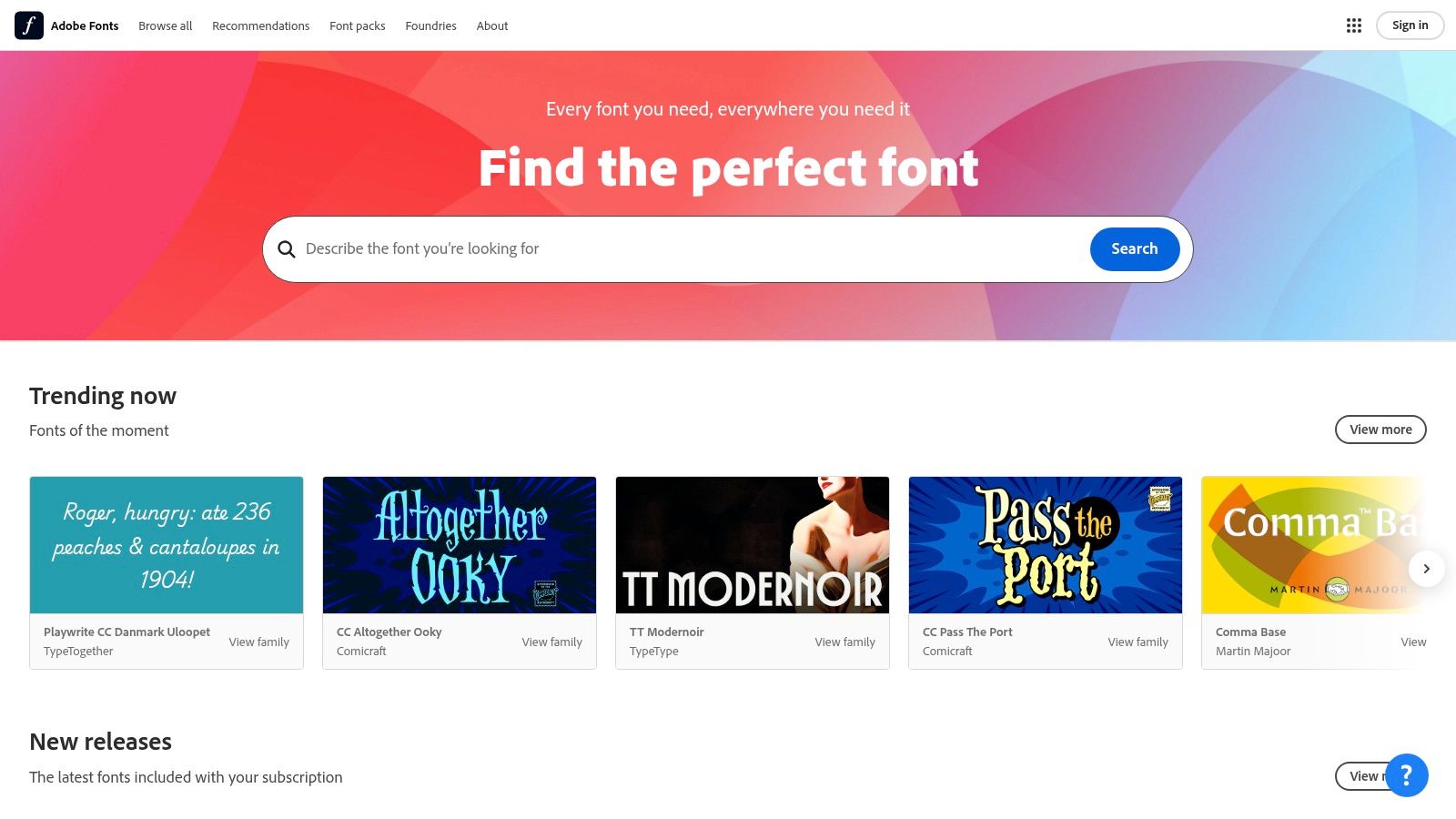 Adobe Fonts (included with Creative Cloud)