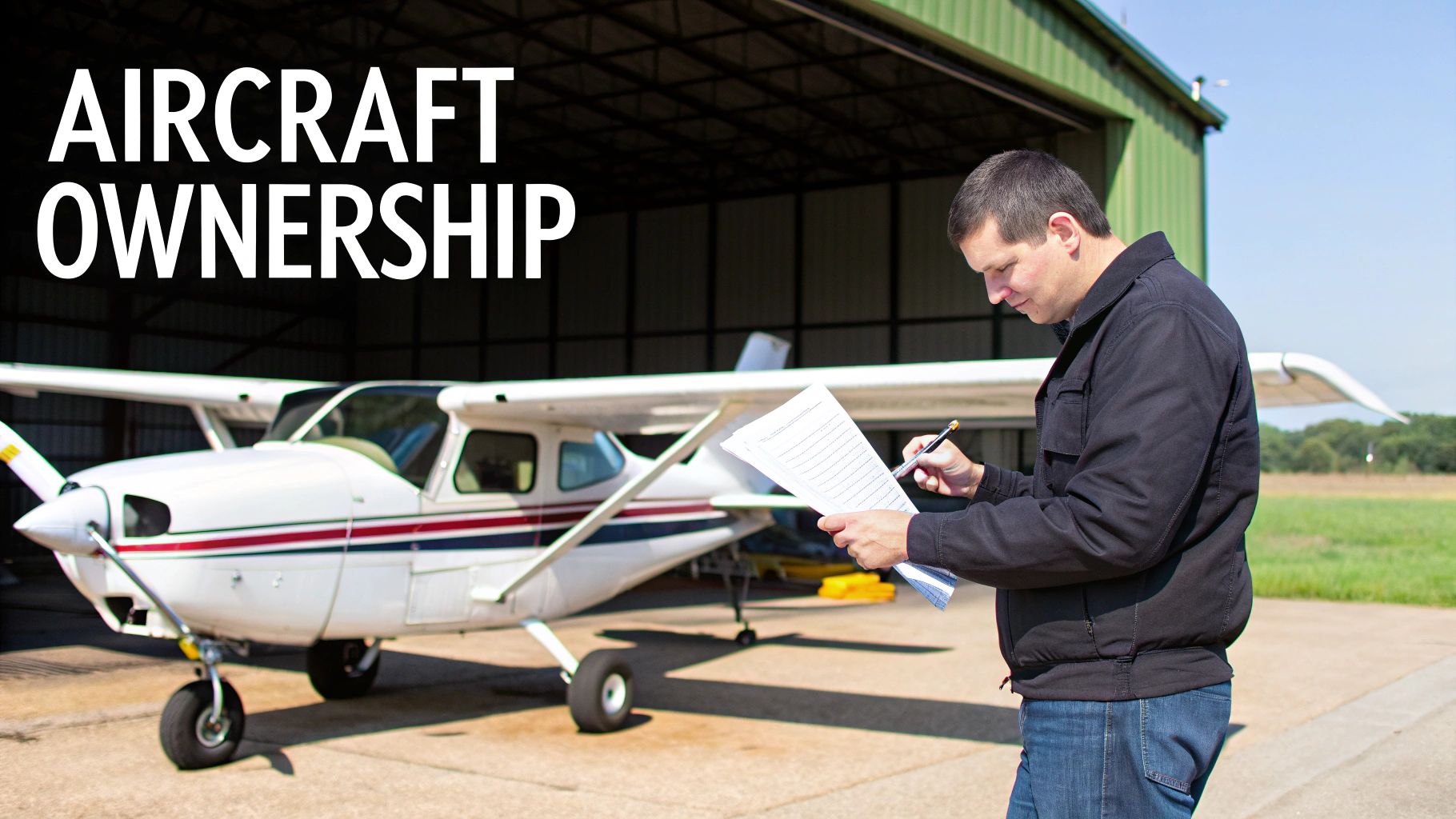 Your Guide to a Part 141 Flight School 3 A pilot conducting a pre-flight inspection of a private airplane at sunrise.