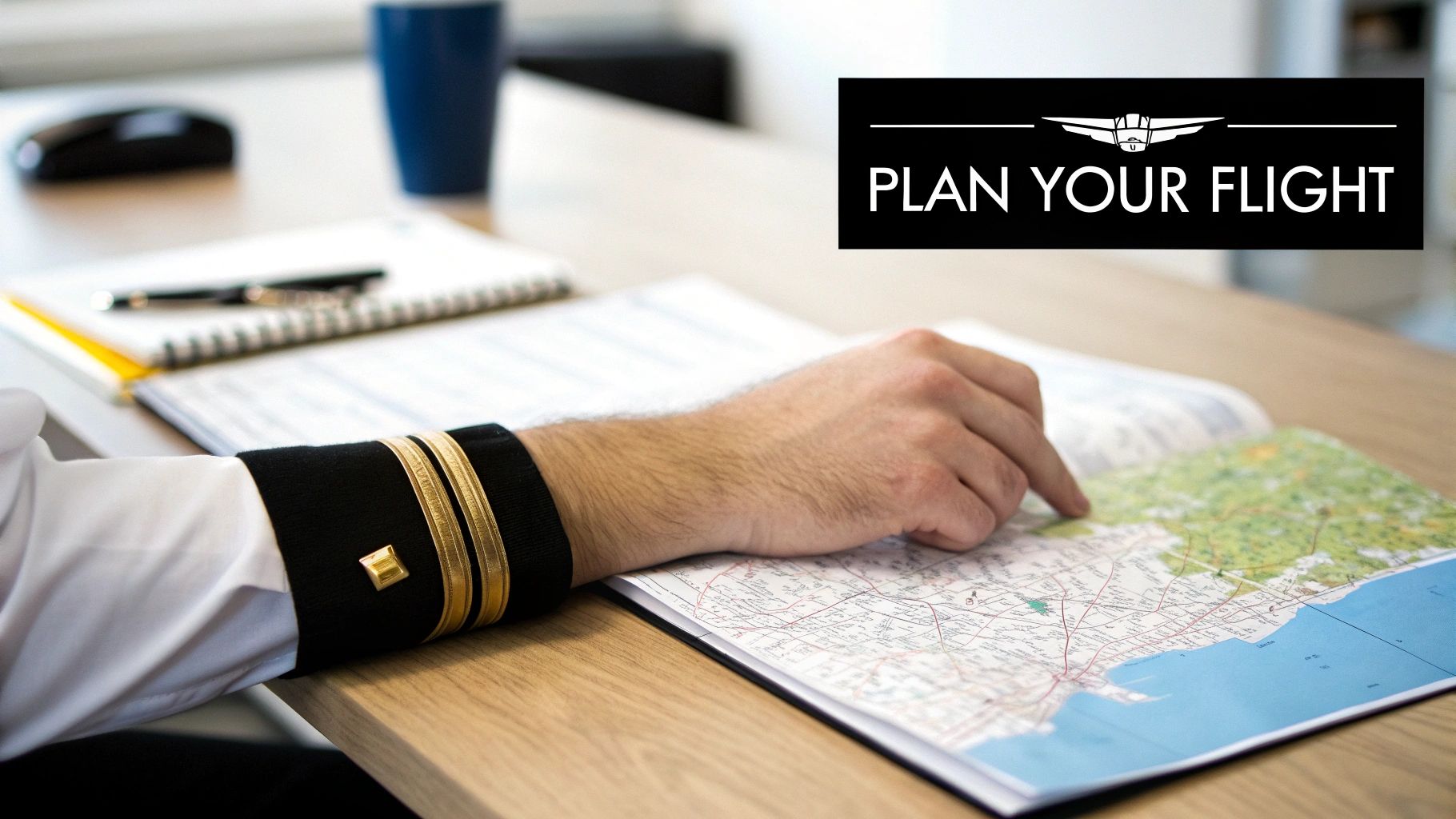 Financial Aid for Pilot Training A Funding Guide 3 A pilot reviewing a flight plan in the cockpit before takeoff.