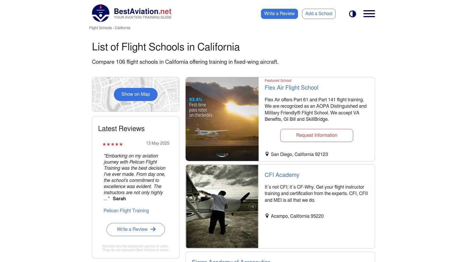 Flight Training Schools in California: 2026 Comparison 8 BestAviation.net – Flight Schools in California