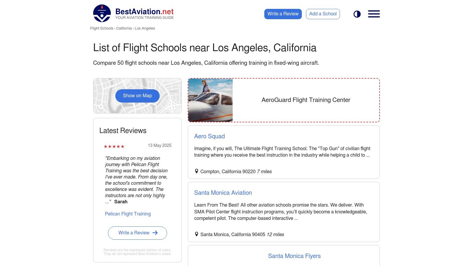 Top 7 Aviation Schools in Los Angeles California for 2025 7 BestAviation.net – Los Angeles Flight School Comparison Directory