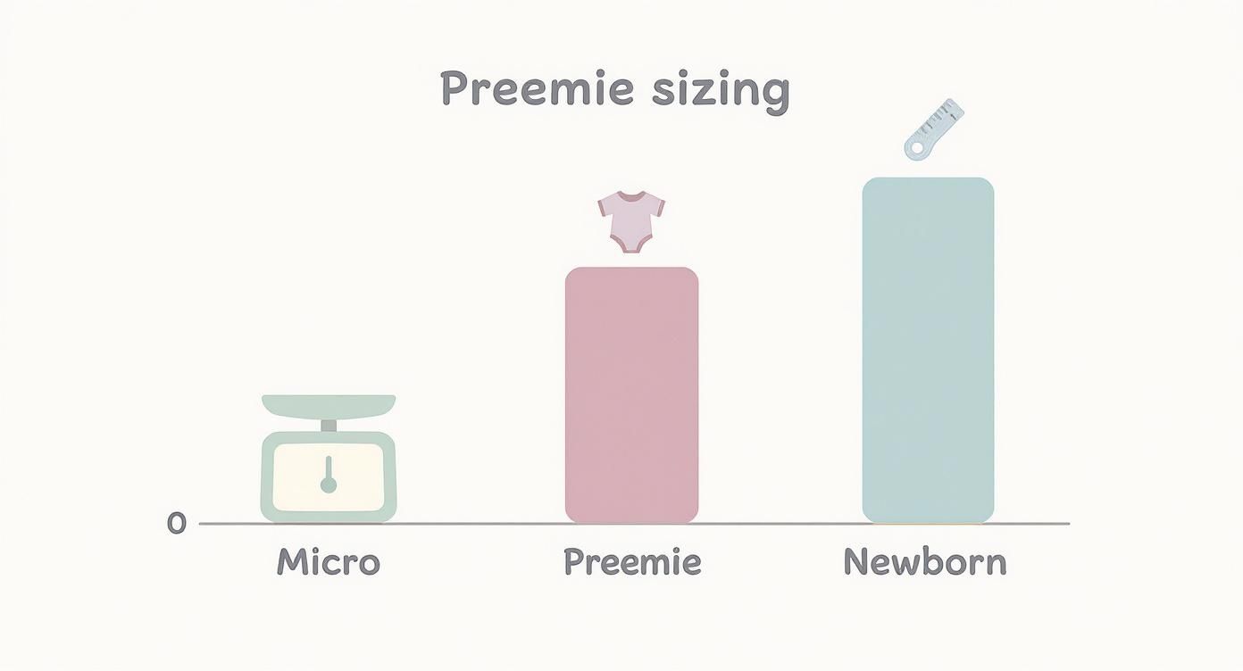 Infographic about preemie clothing size chart