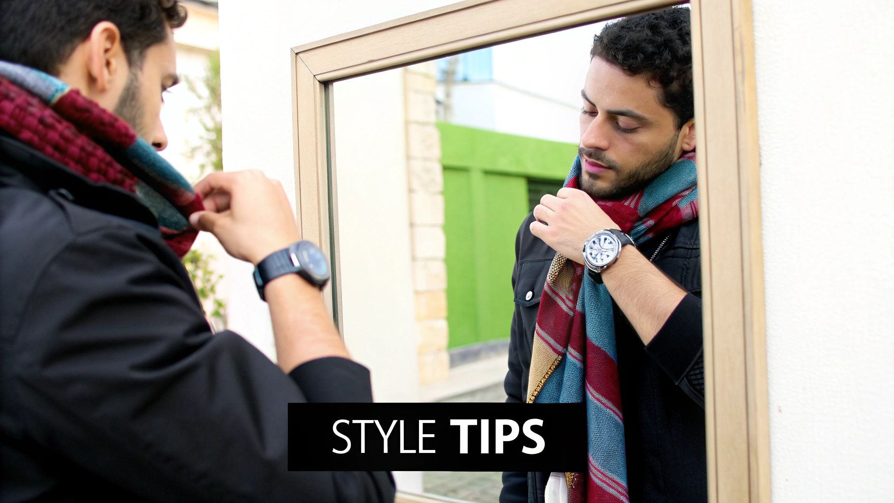Man layering clothing