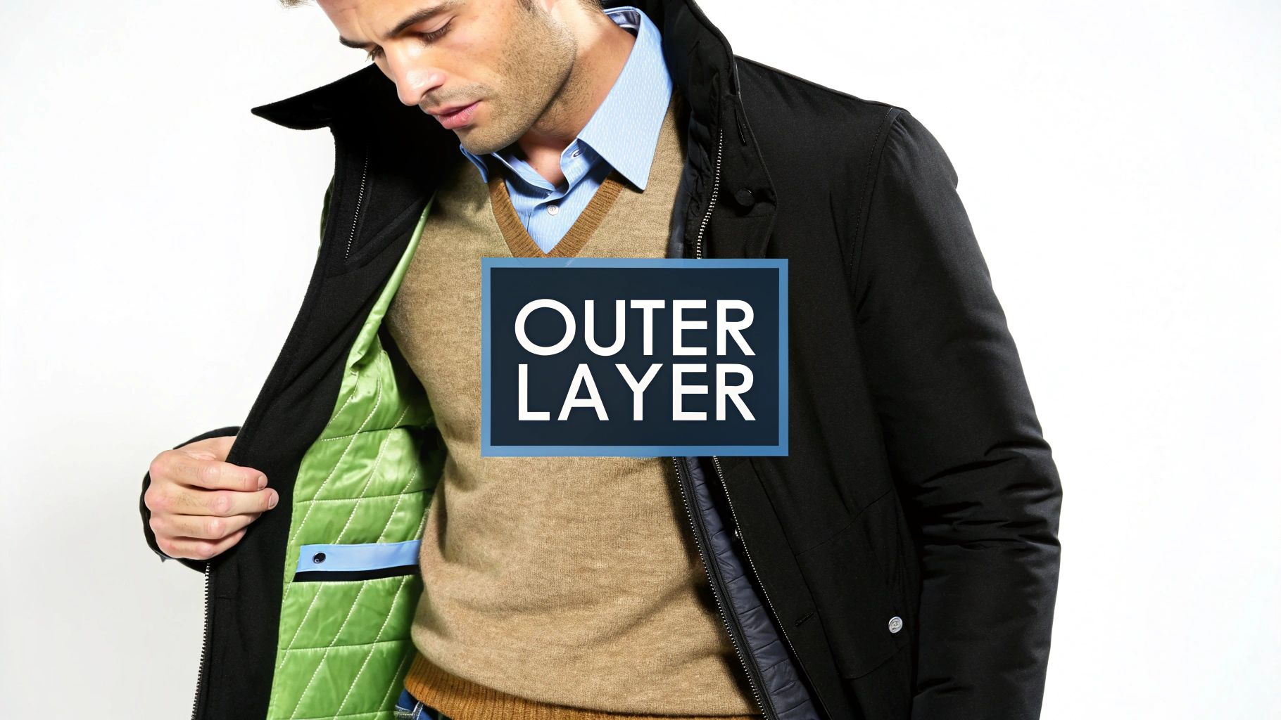Men layering clothing examples