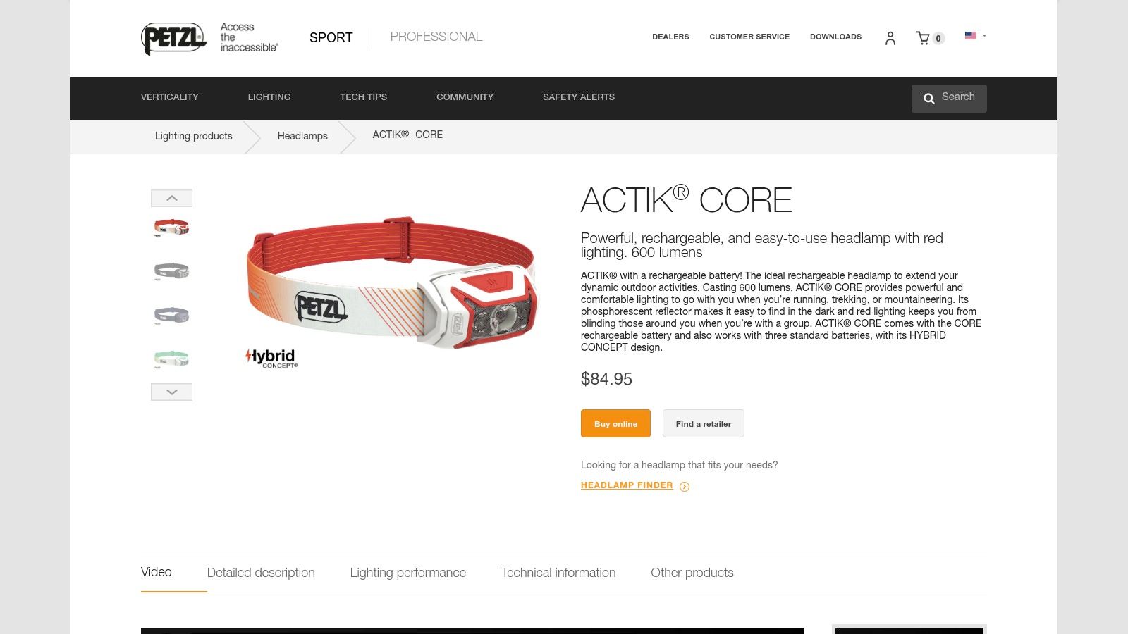 Petzl ACTIK CORE Headlamp