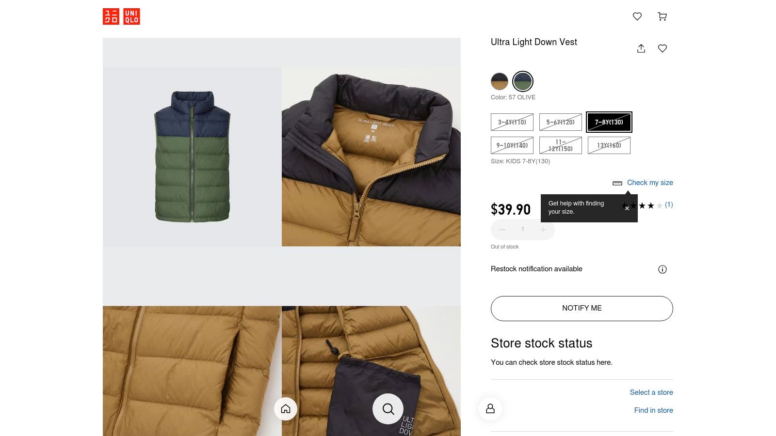 Uniqlo Ultra Light Down Jacket