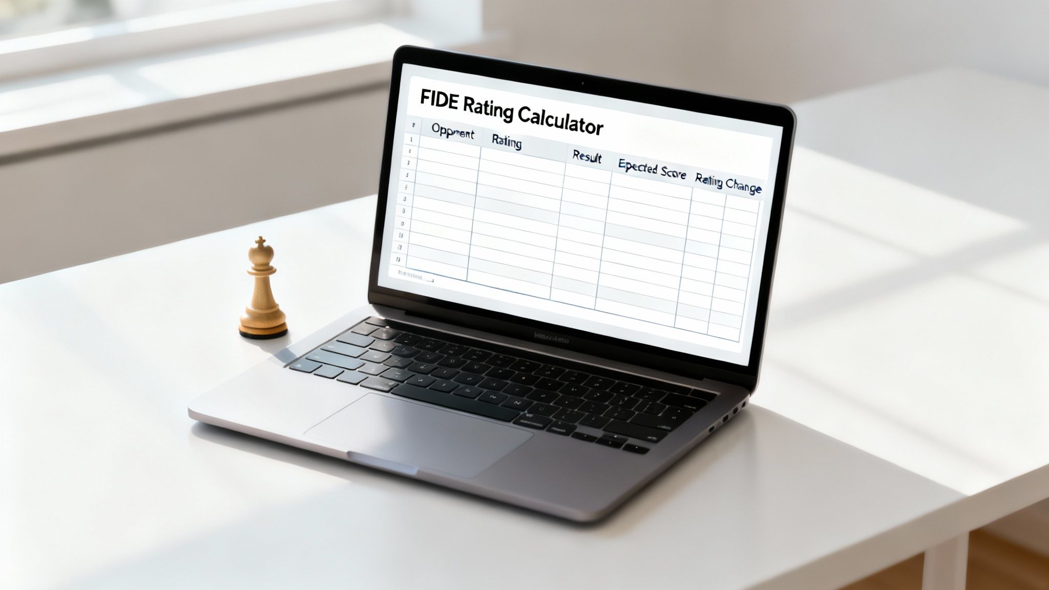 A person's hands using a laptop with a spreadsheet application open, creating a calculator.