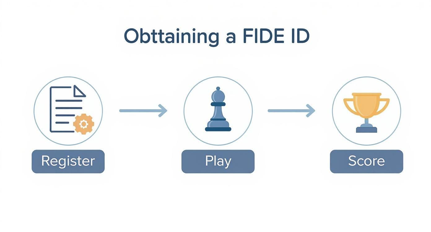 Infographic about how to get fide id