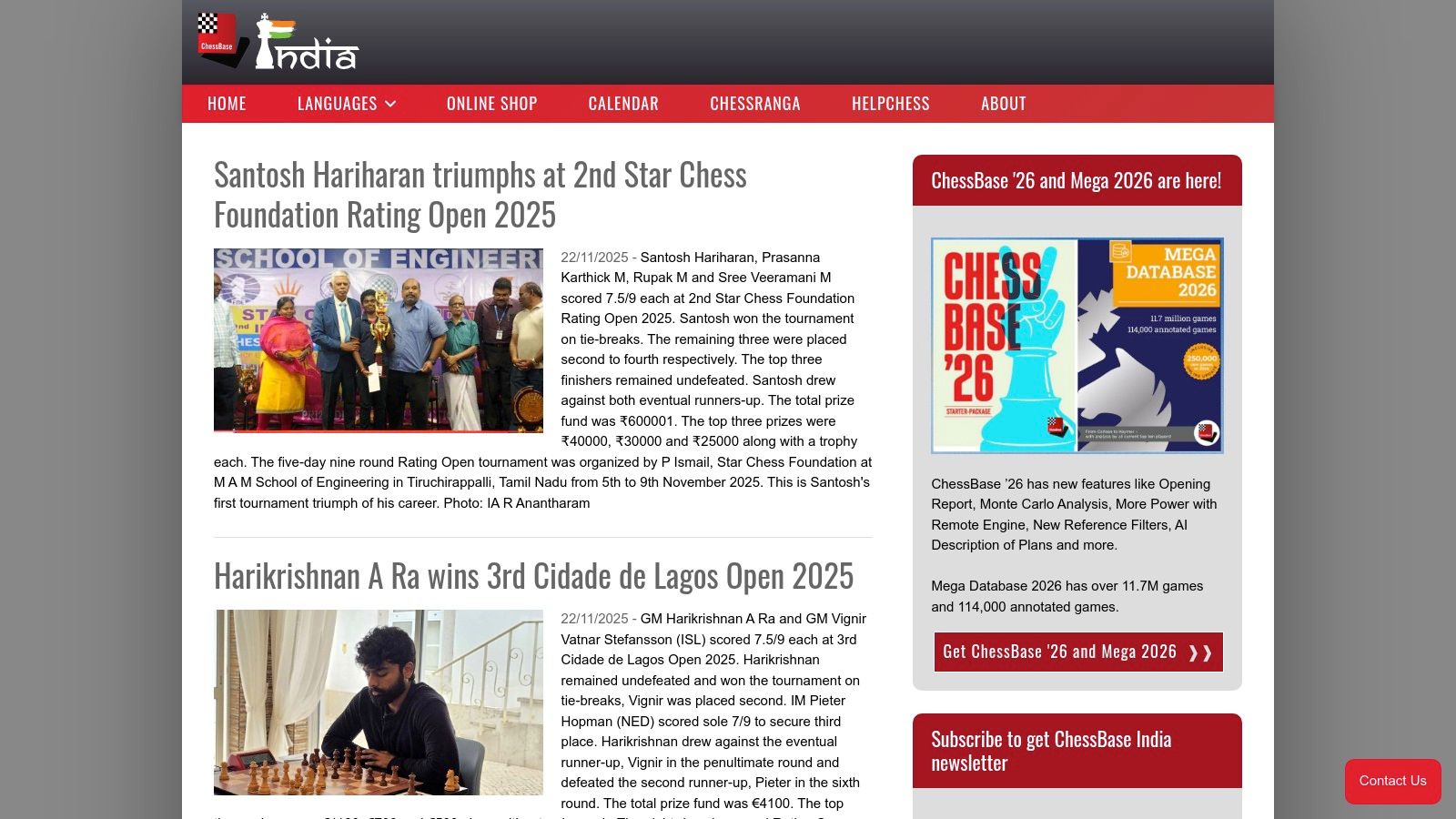 ChessBase India (events on Playchess)