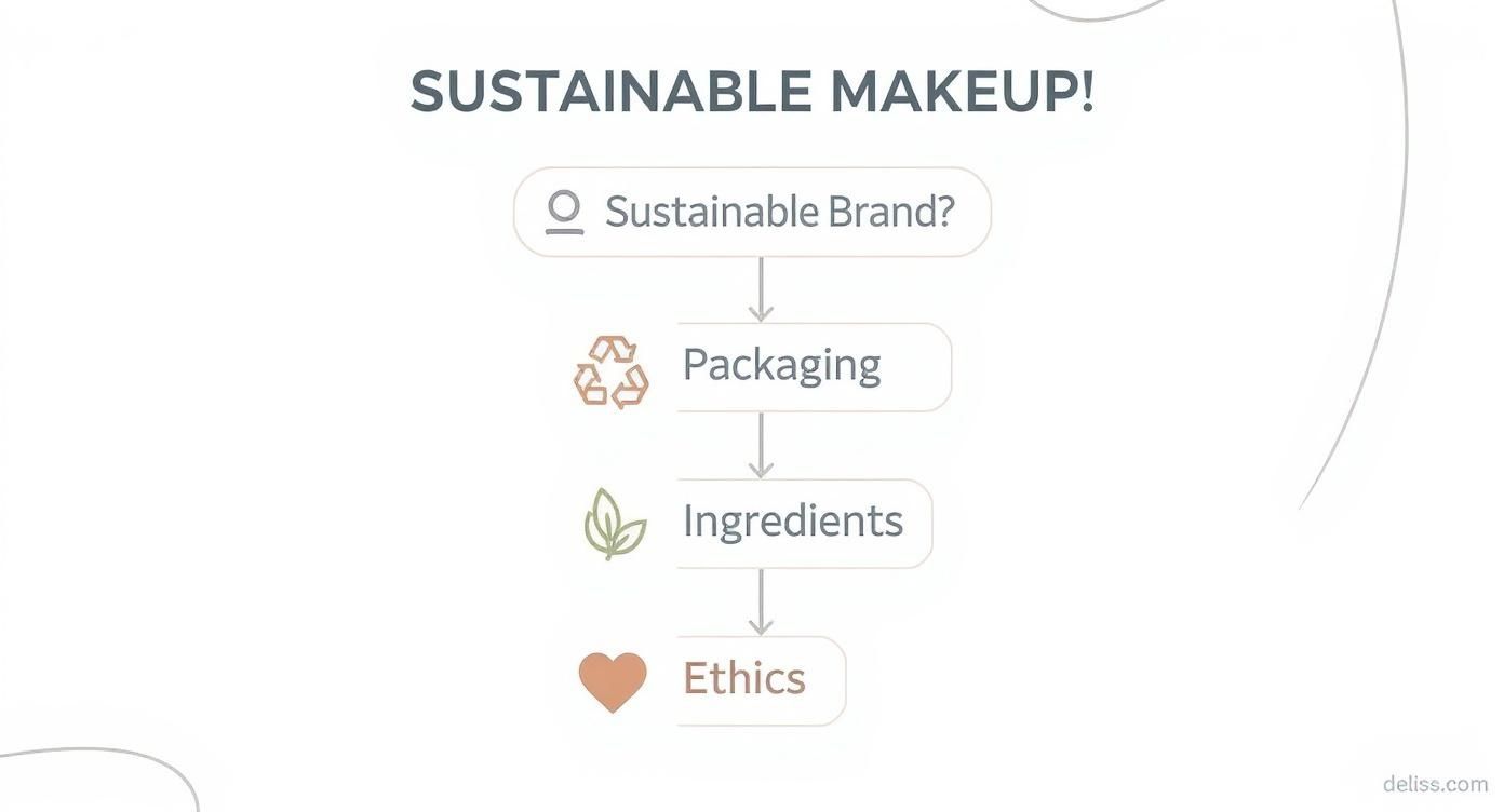 Infographic about sustainable makeup brands