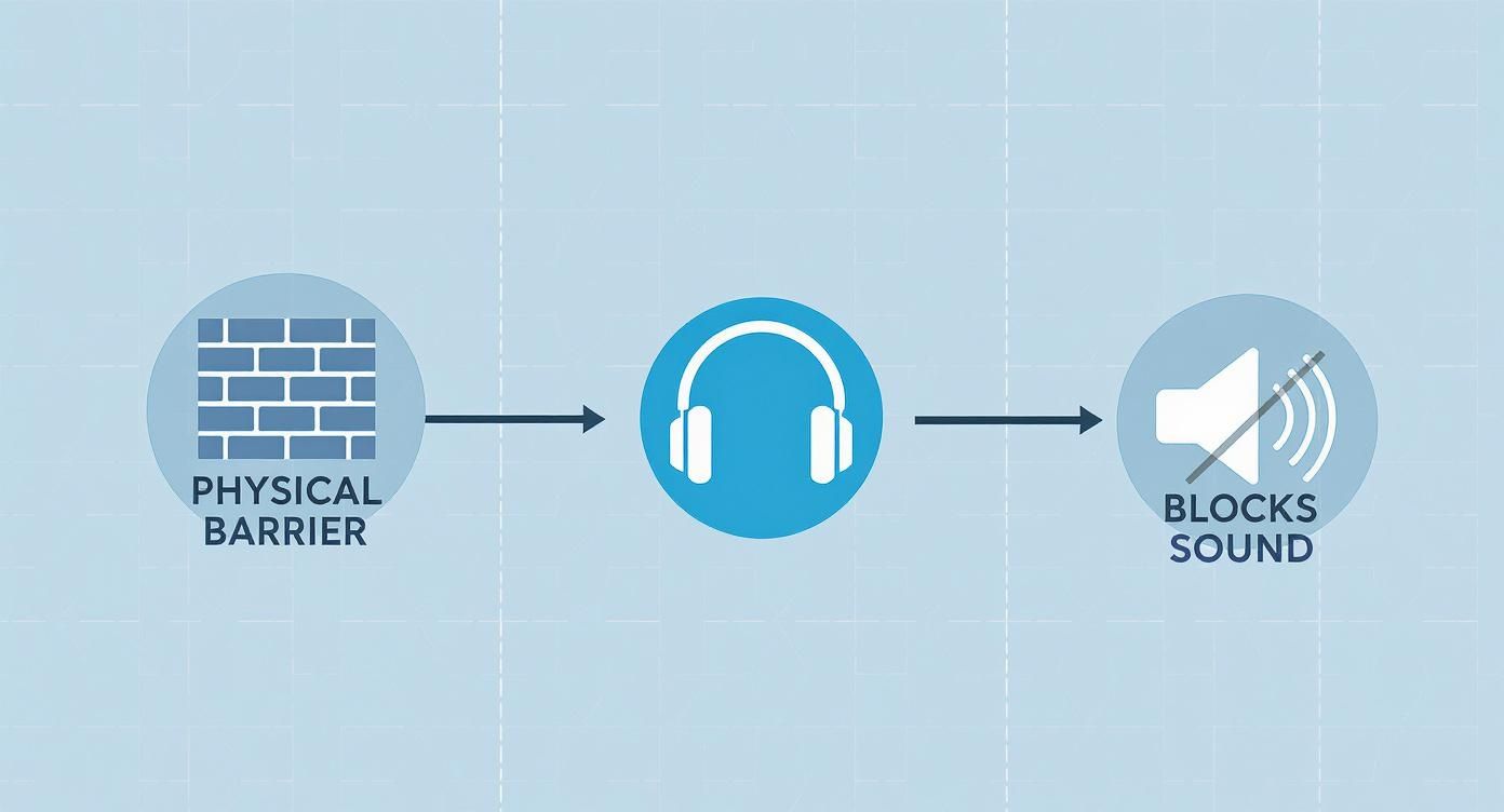 Infographic about passive noise cancelling headphones