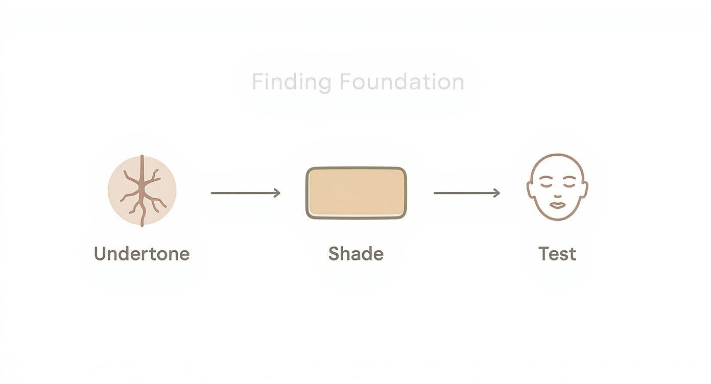 Infographic about how to choose the right color foundation