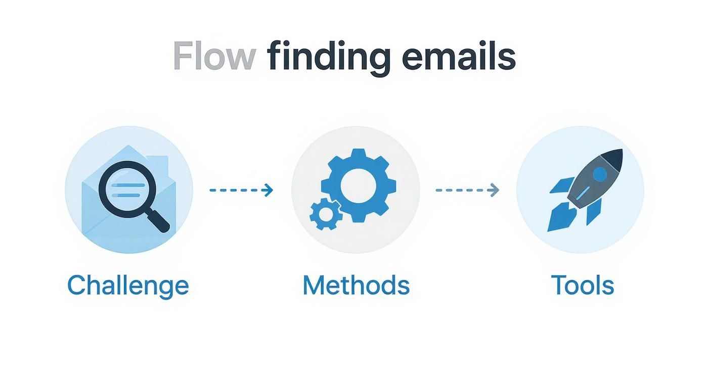 Infographic about finding email addresses by name