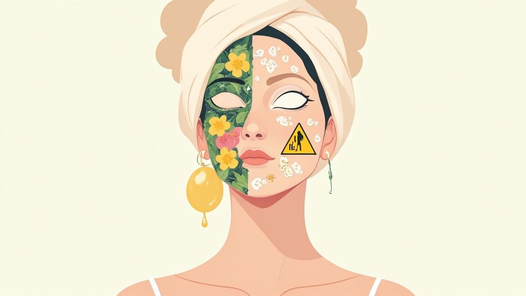 A collection of non-toxic makeup products, including powders, brushes, and lipsticks, arranged neatly on a clean, light surface.