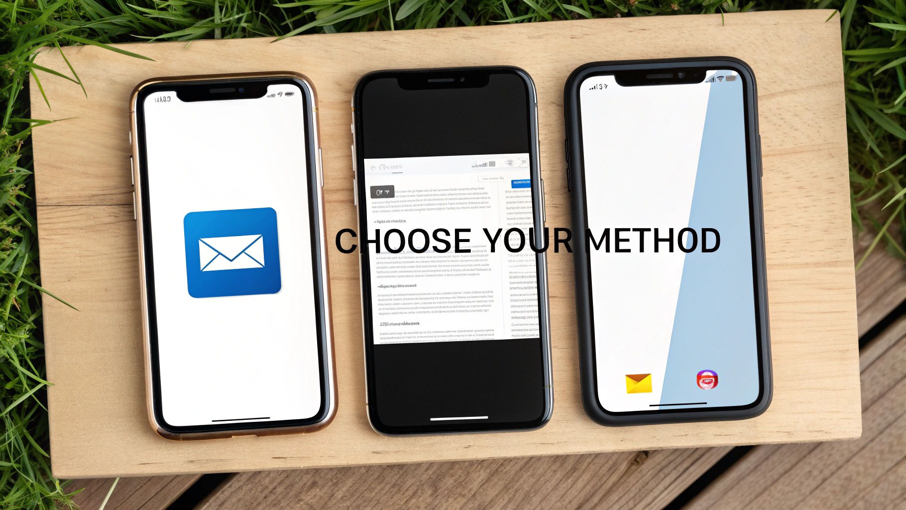 A person looking at their phone and making a decision between different app icons.