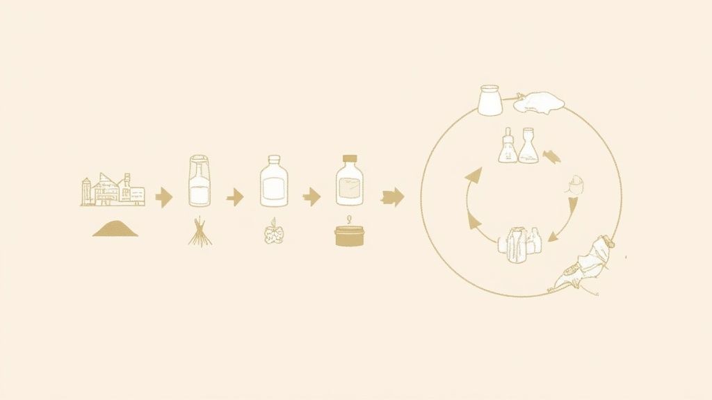 Woman holding environmentally friendly makeup products