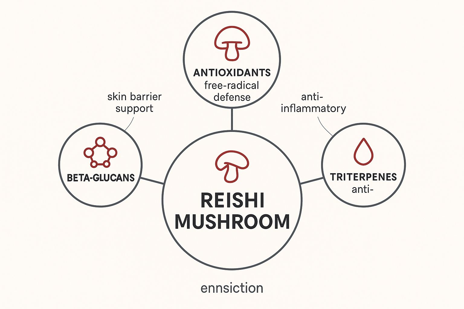 Infographic about reishi mushroom benefits for skin