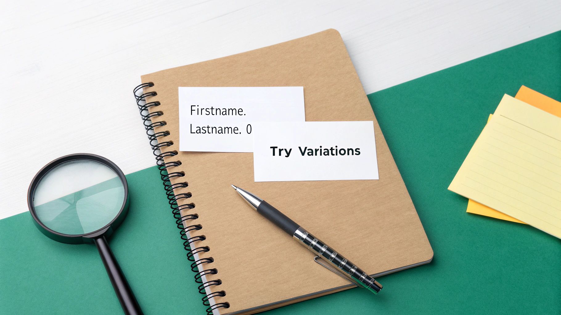 A magnifying glass hovering over a complex network of digital connections, highlighting a single, hard-to-find contact point.