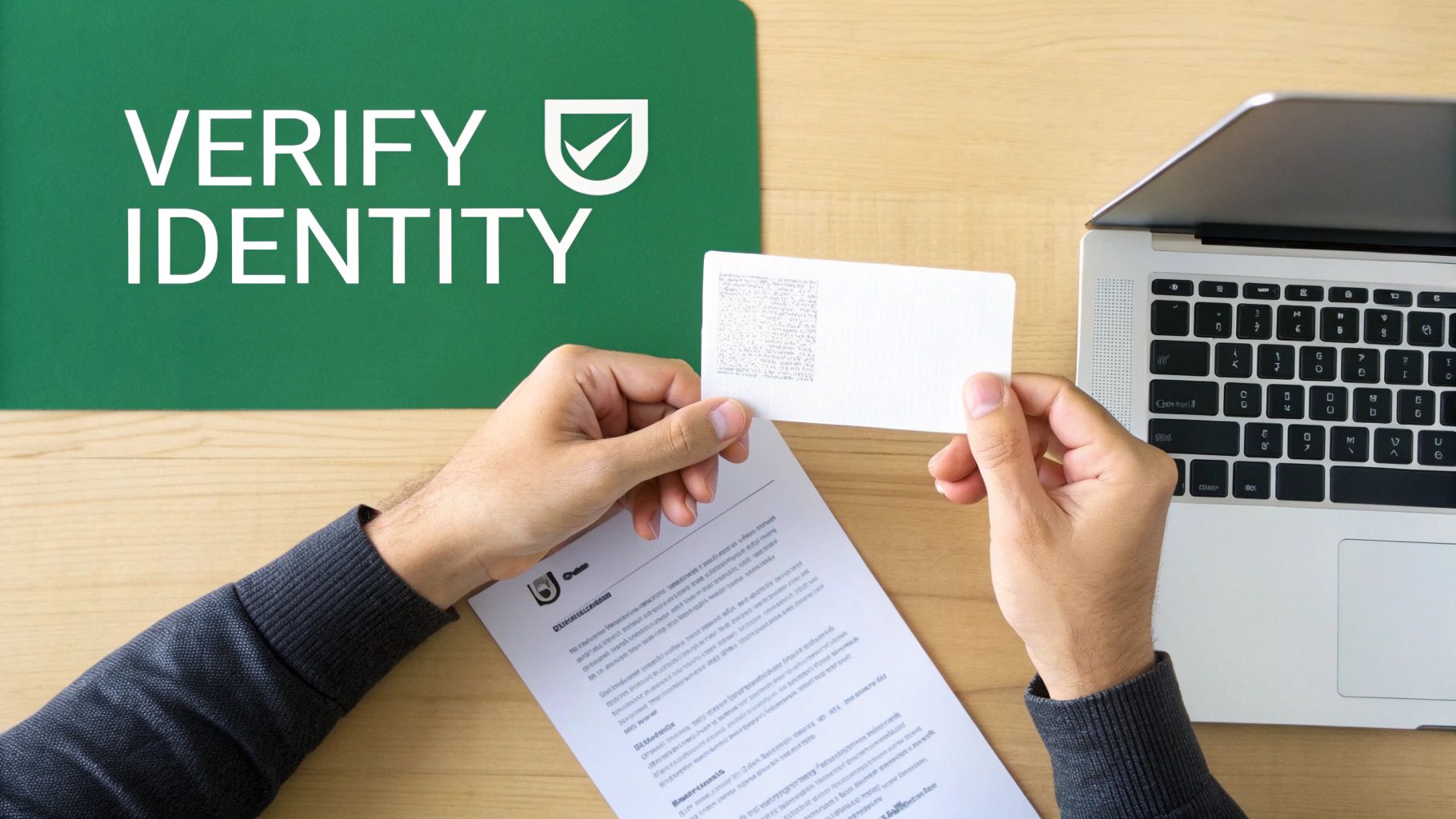 A person using a laptop with a magnifying glass icon, symbolizing searching for information.