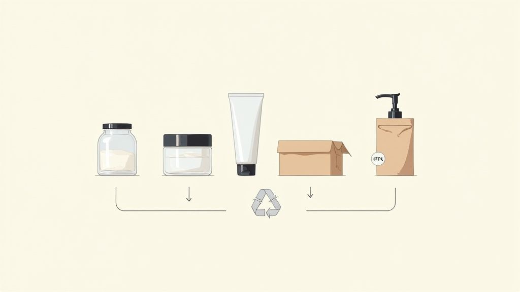 Person holding a sustainable beauty product in eco-friendly packaging