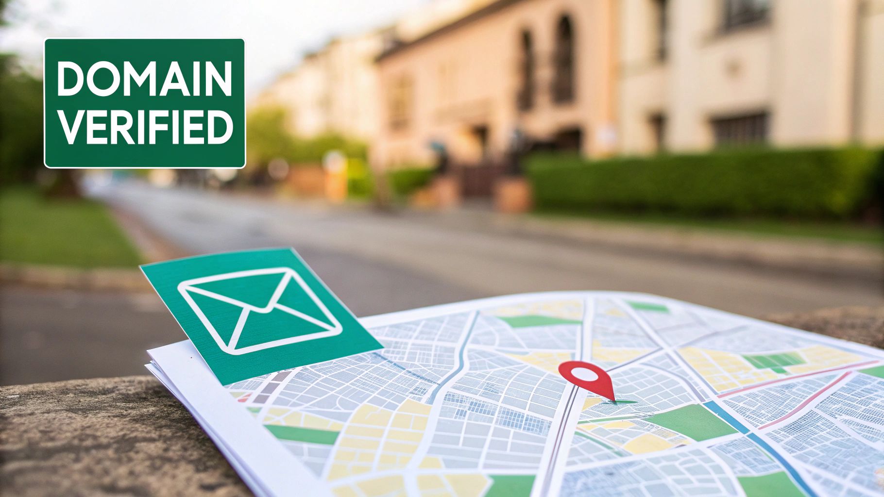 A stylized graphic showing a server rack with network cables, representing the technical infrastructure behind email domains.