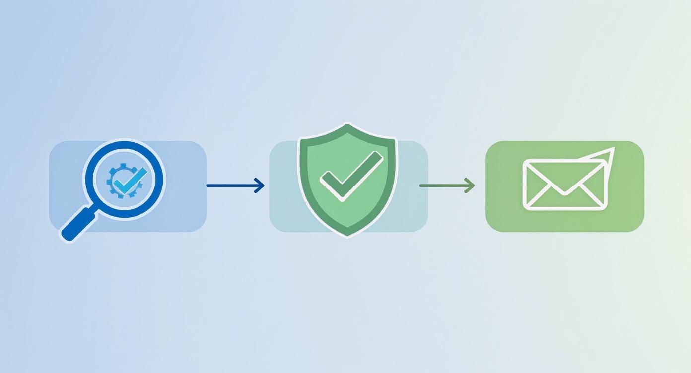 Infographic about how to find email addresses for a company