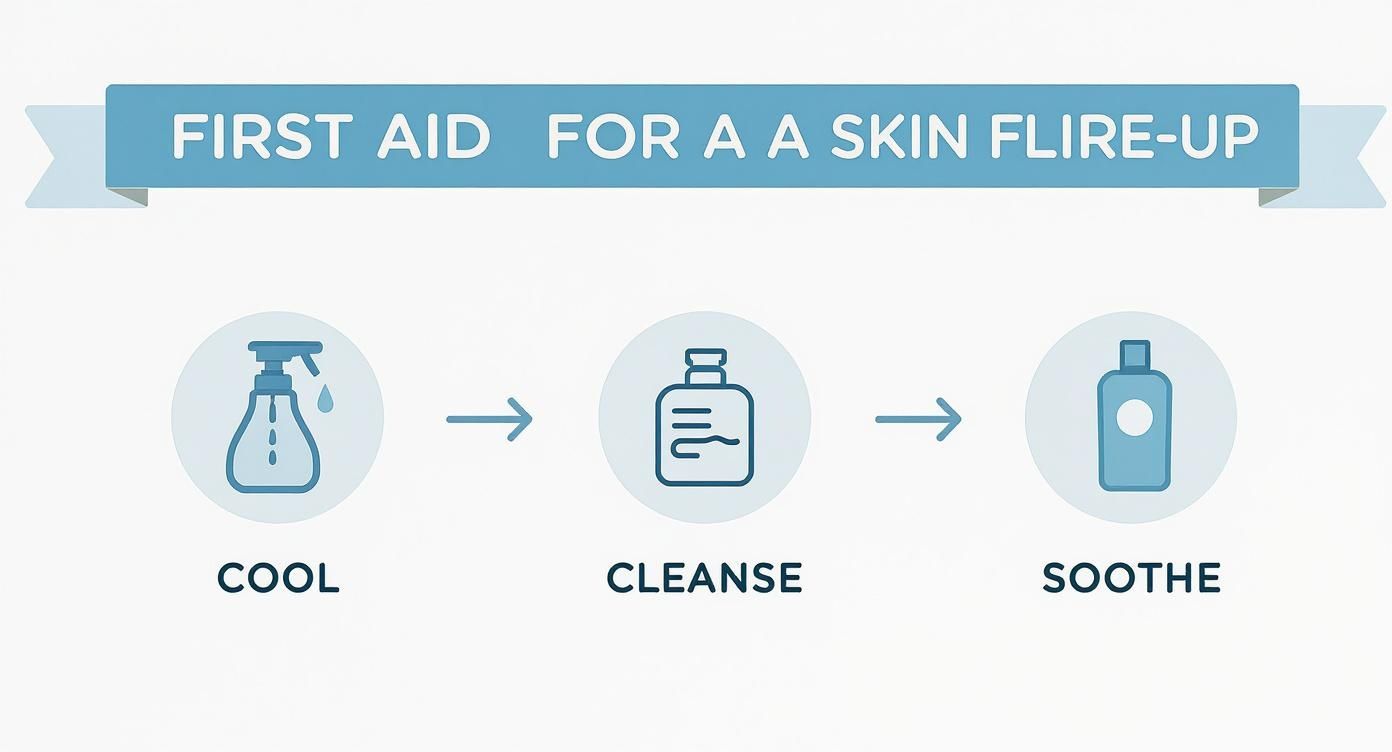 Infographic about how to calm irritated skin