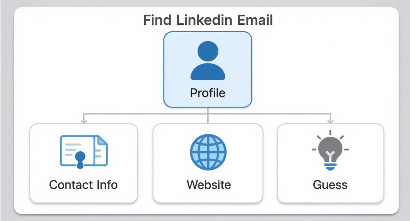 Infographic about find email on linkedin
