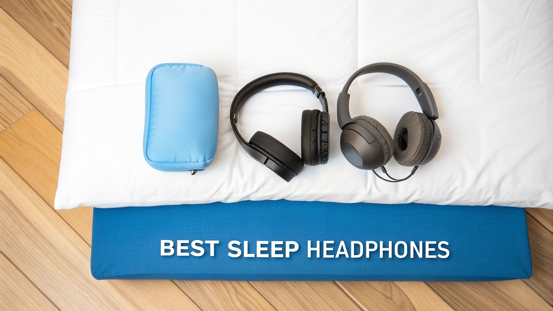 A person sleeping comfortably with specially designed sleep headphones.
