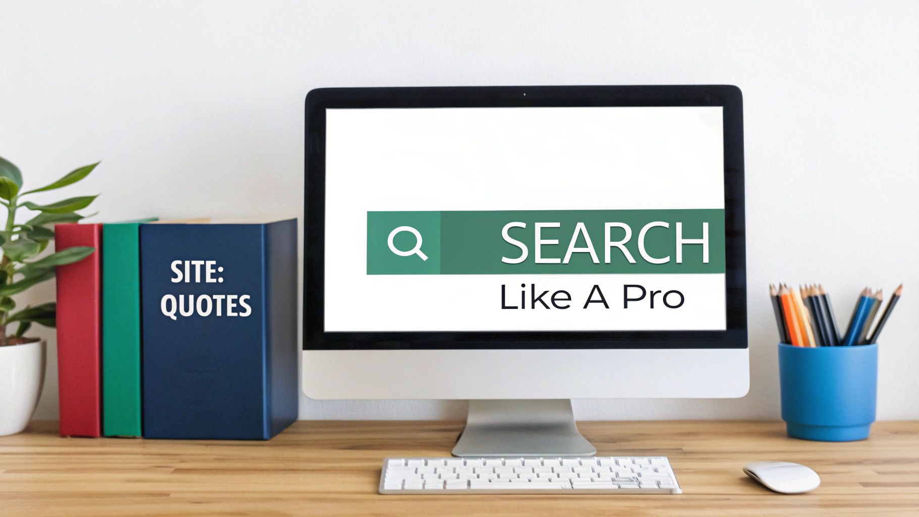 A magnifying glass over a computer screen, symbolizing advanced searching for contact details.