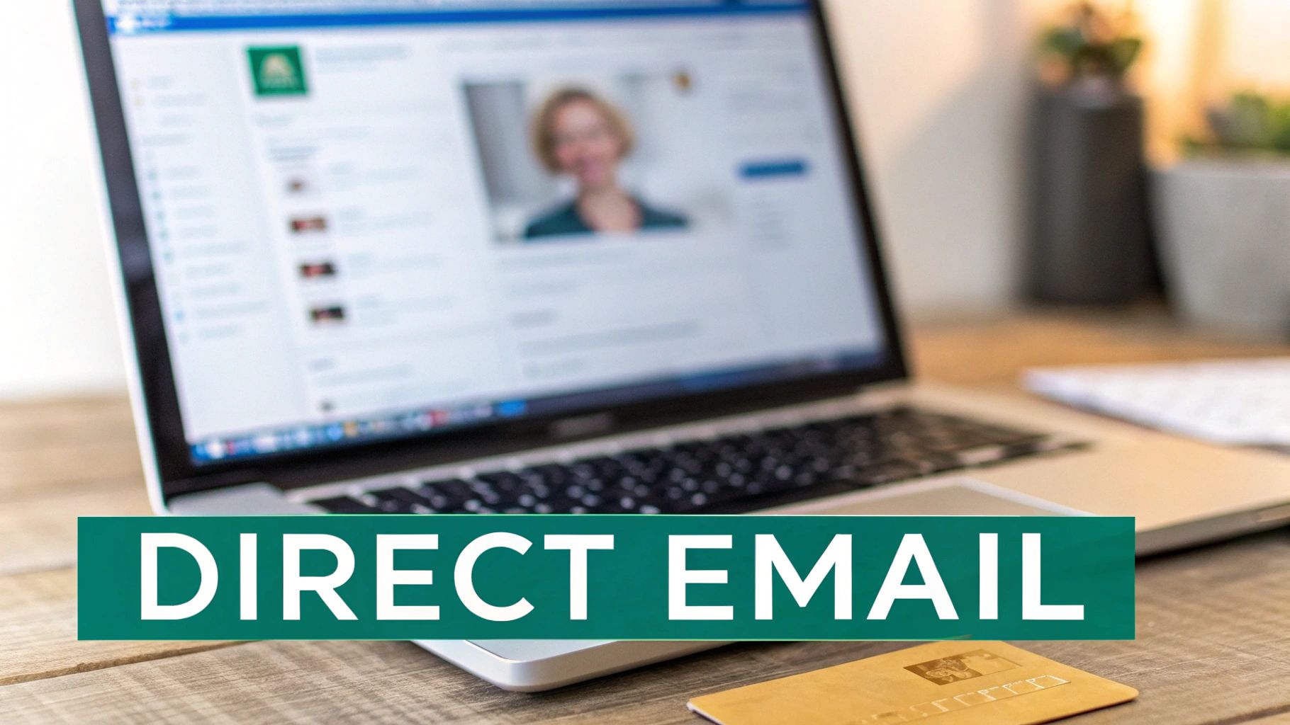 A professional holding a golden ticket with a golden ticket with a LinkedIn logo on it, symbolizing access to valuable email contacts.