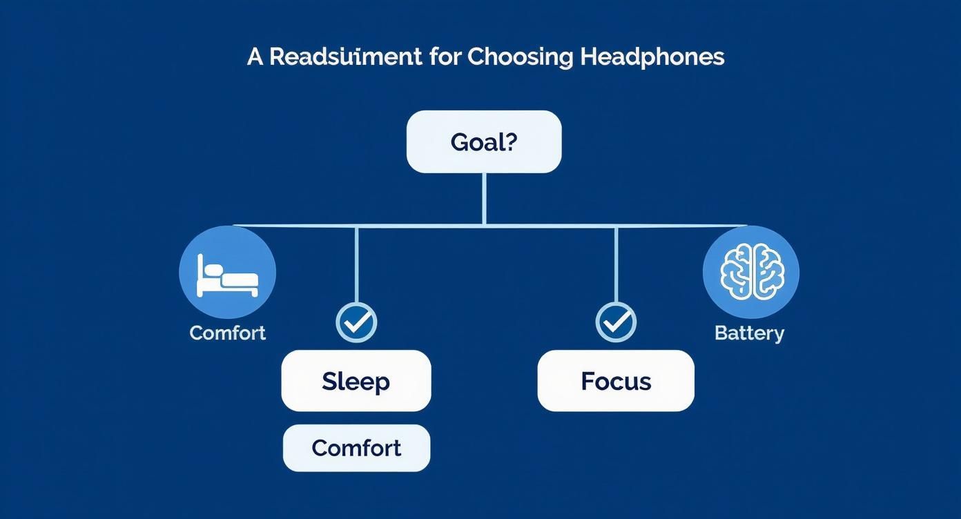 Infographic about headphones with white noise