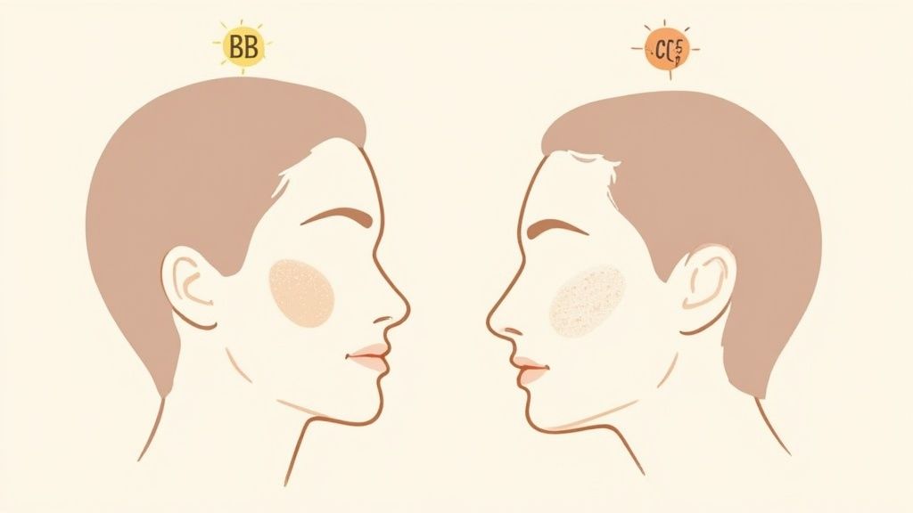 Woman applying cream to her face