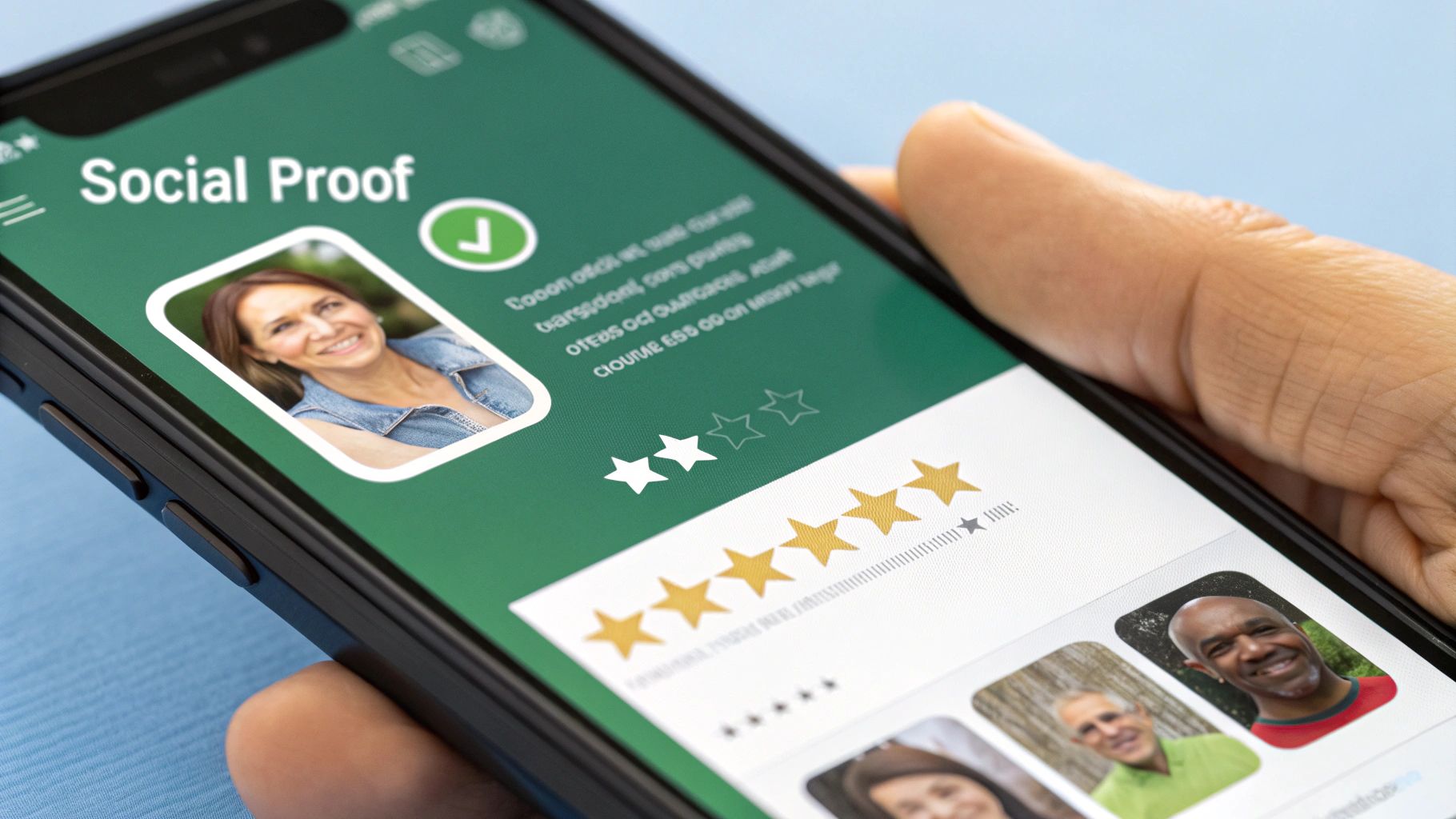 Infographic showing key data about The Social Proof Champion