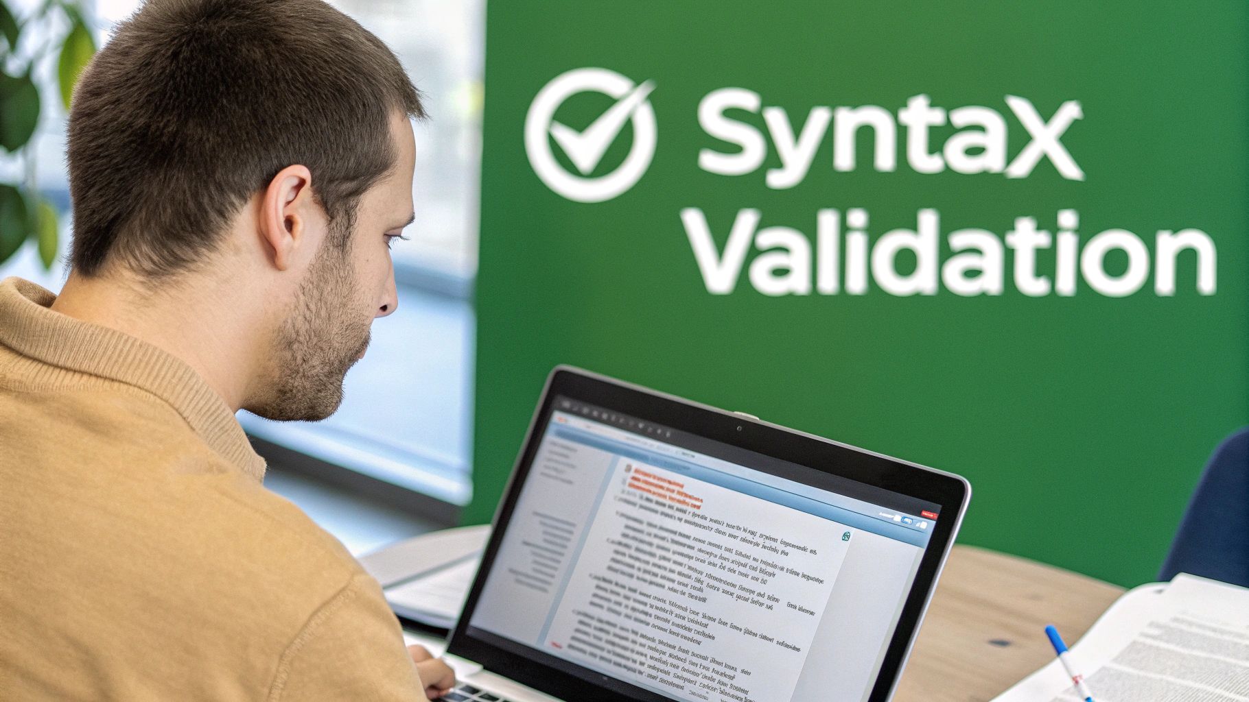 A magnifying glass hovering over an email address to check its validity.