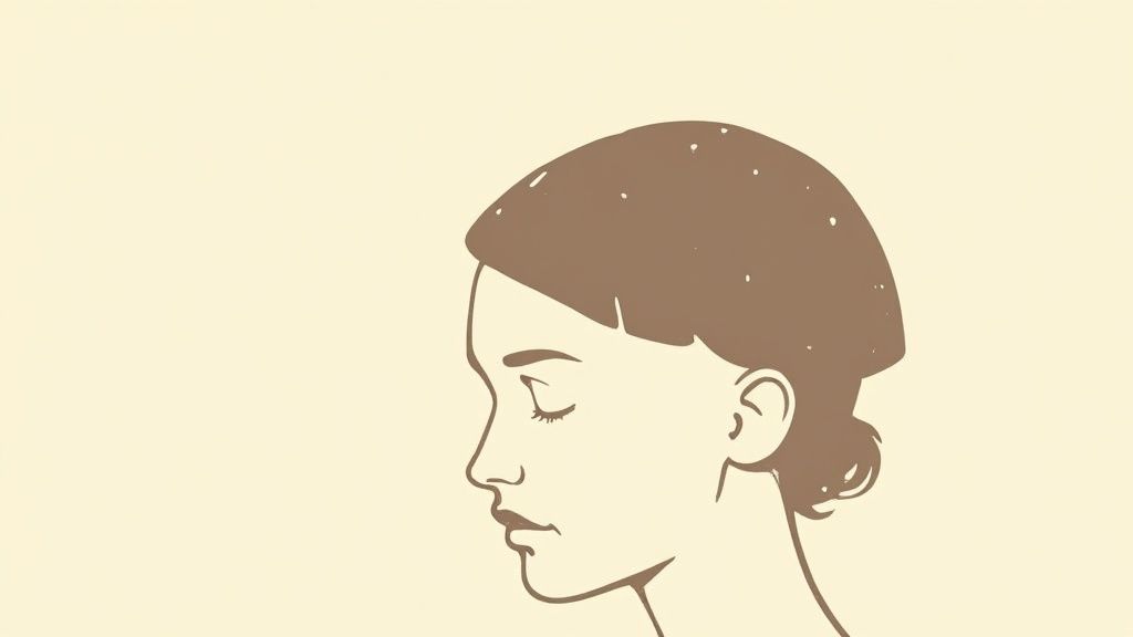Person with calm, hydrated skin gently touching their face