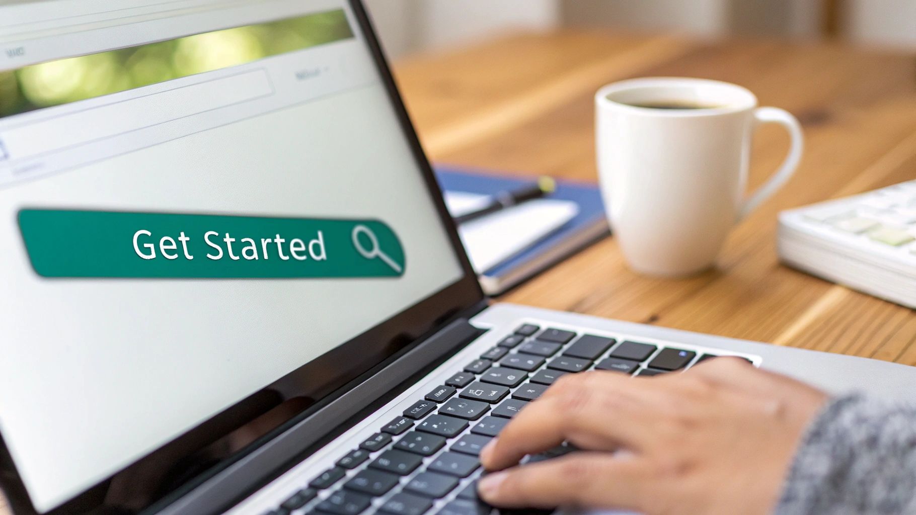 A person sets up a browser extension on their laptop, symbolizing the easy installation of EmailScout.