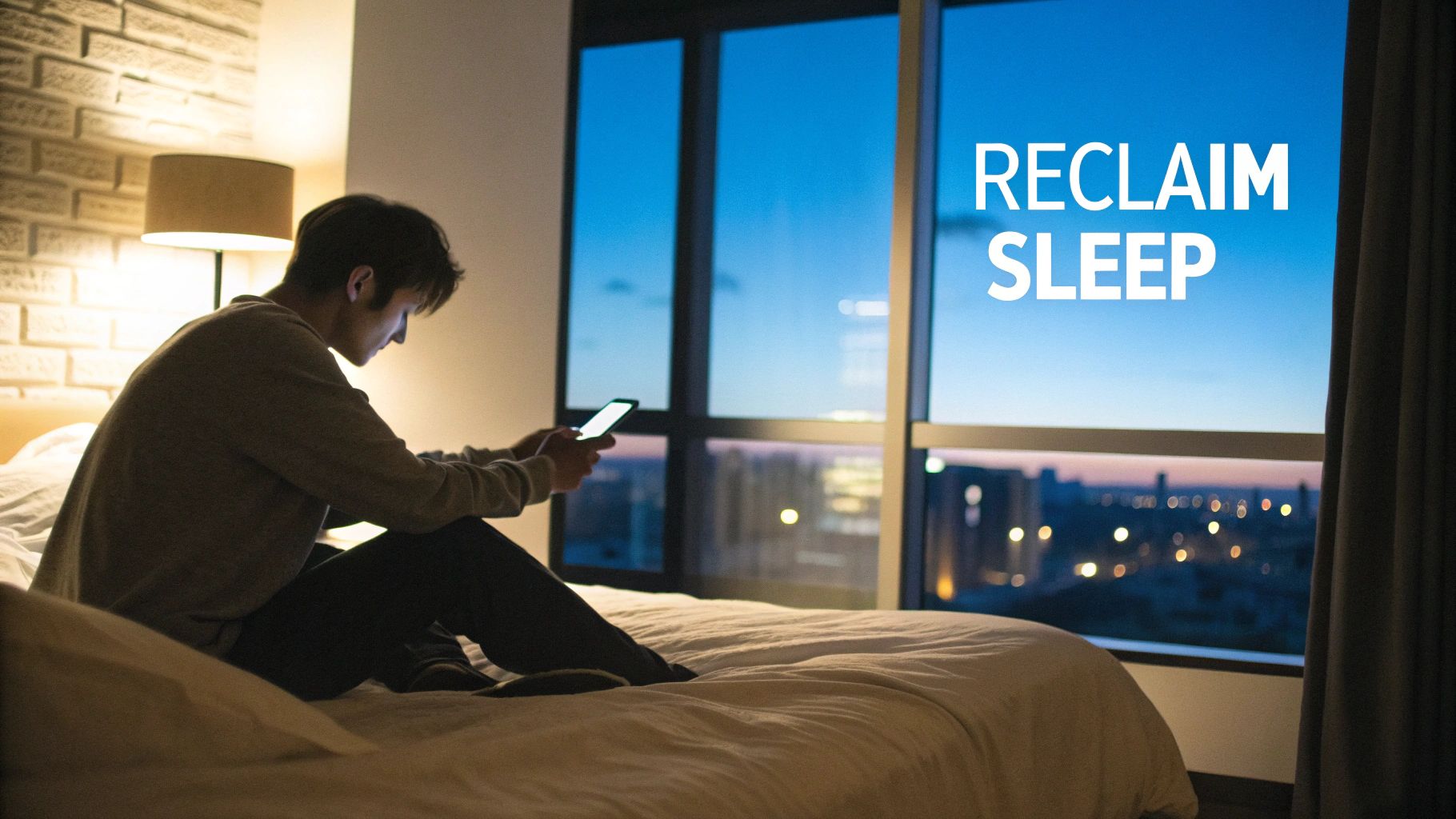 A person sleeping peacefully in a comfortable bed.