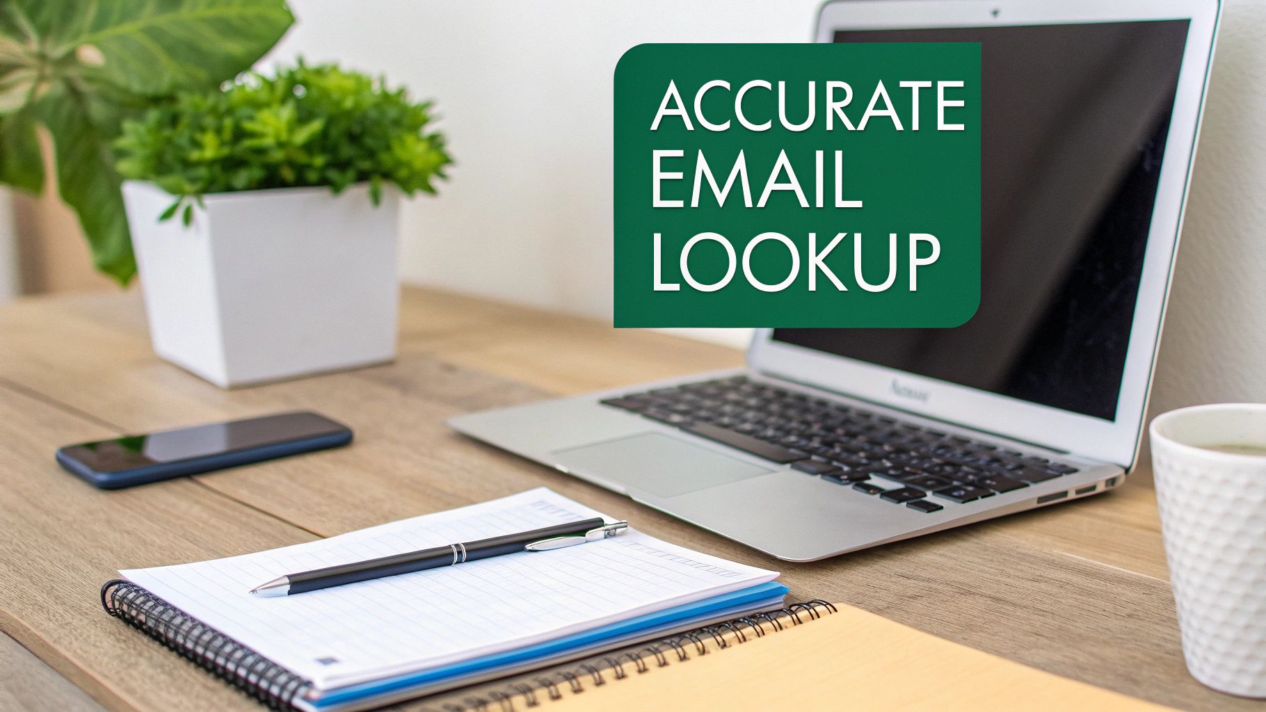 A professional woman analyzing data on a laptop, representing the strategic value of accurate email lookup