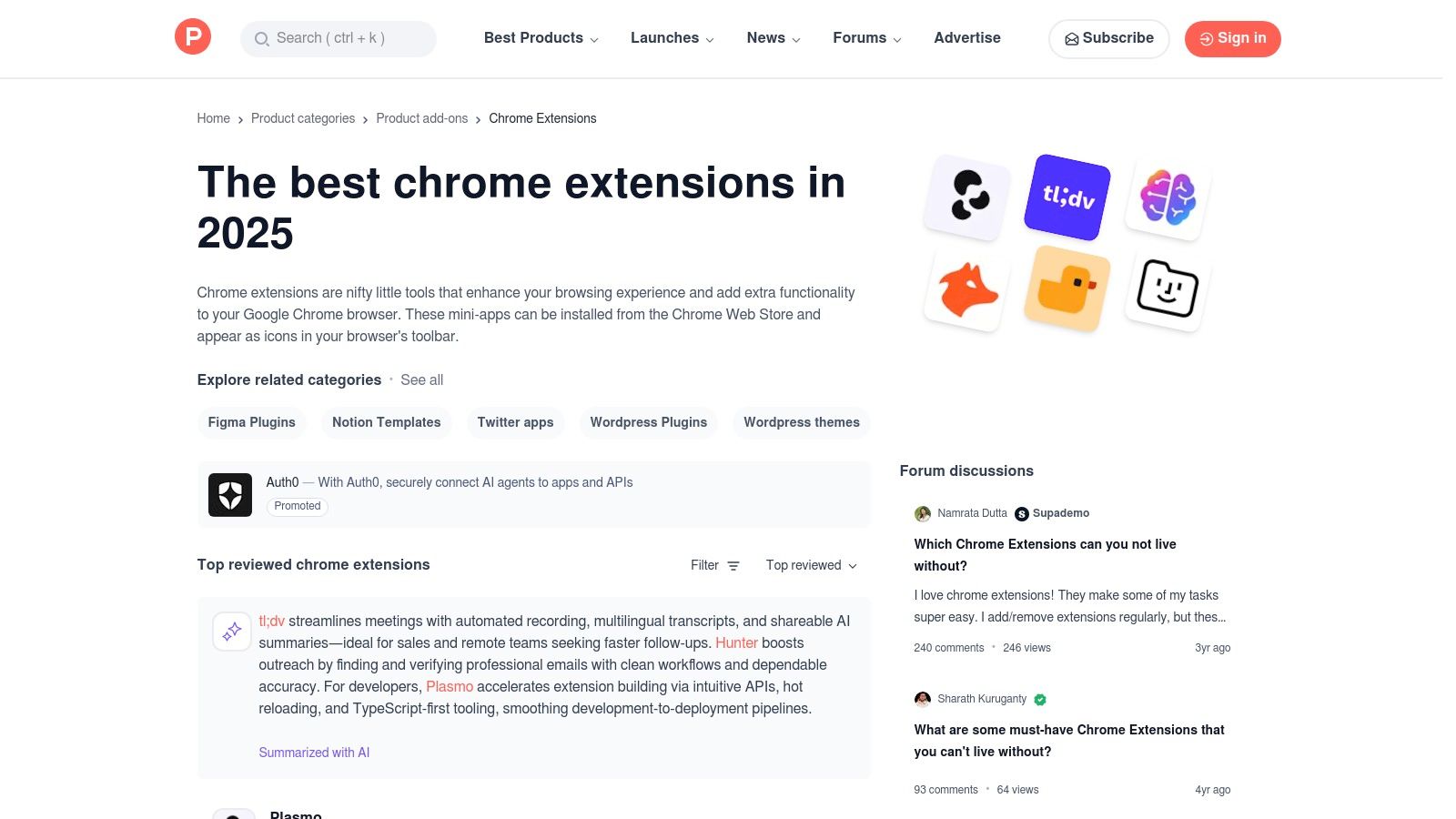 Product Hunt – Chrome Extensions Category